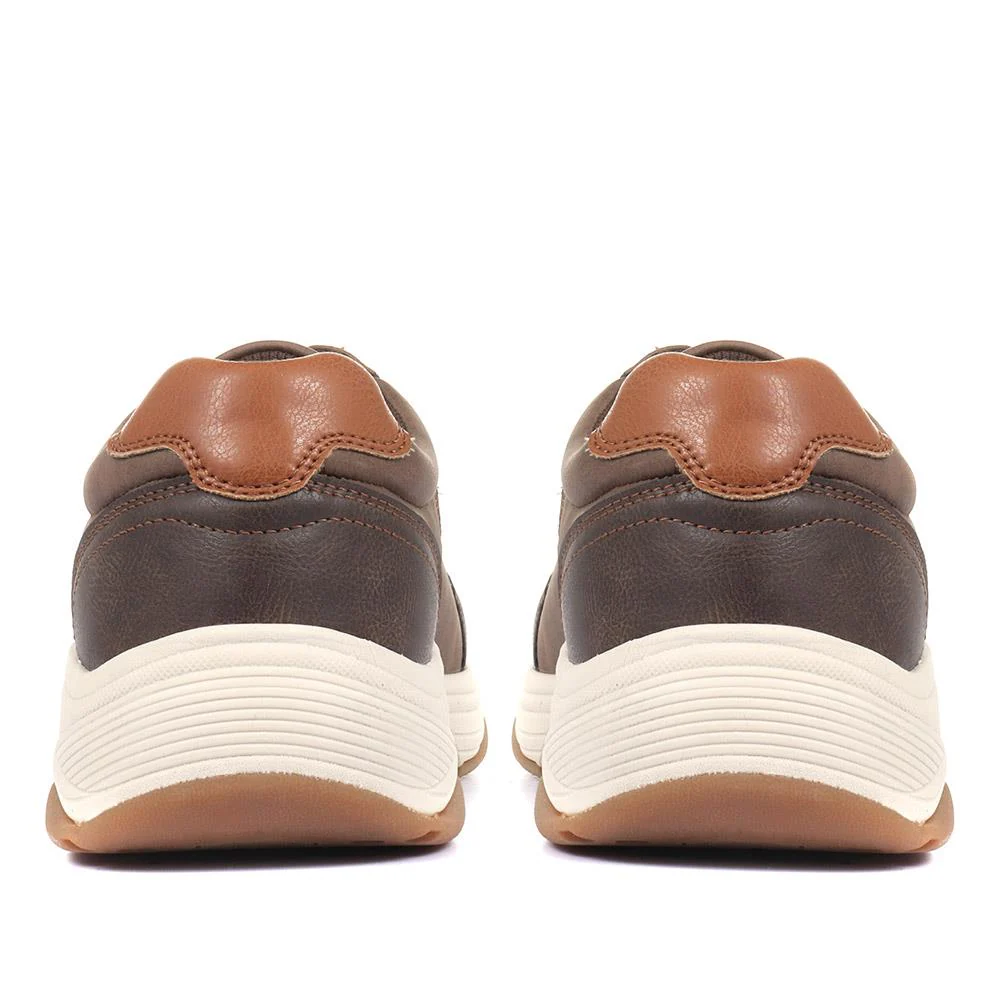 Lace-Up Trainer Shoe - SUNT34007 / 320 327 - Brown - Image 3