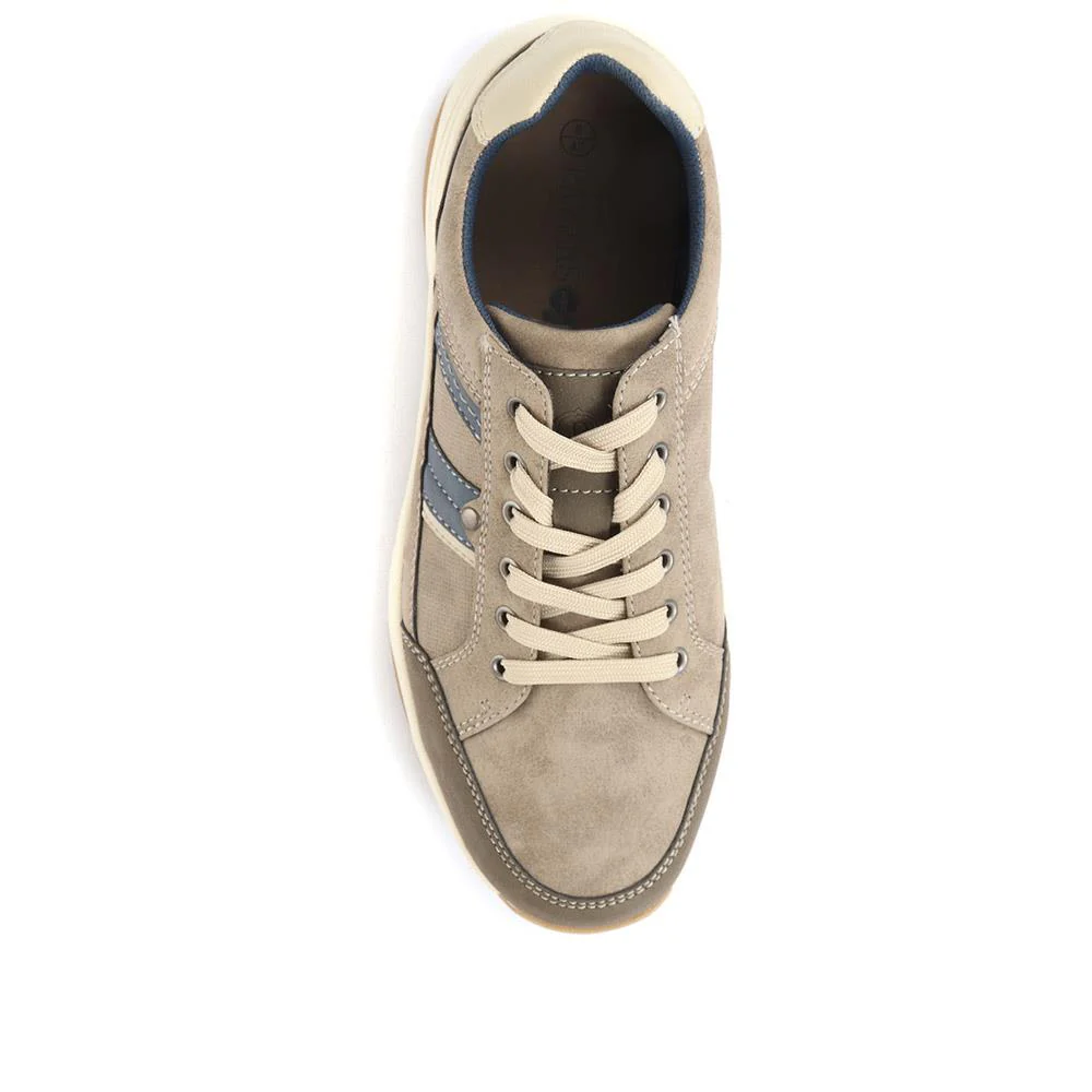 Lace-Up Trainer Shoe - SUNT34007 / 320 327 - Taupe - Image 4
