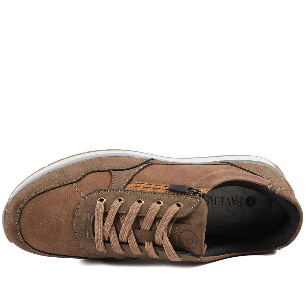 Lace Up Trainer with Grip Sole - GANG42005 / 327 859 - Brown - Image 5