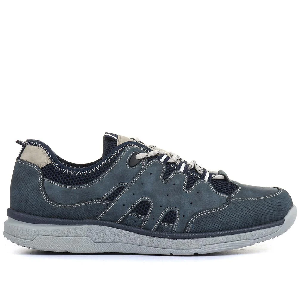 Lace -Up Trainers for Men - WBINS33017 / 319 502 - Navy - Image 2