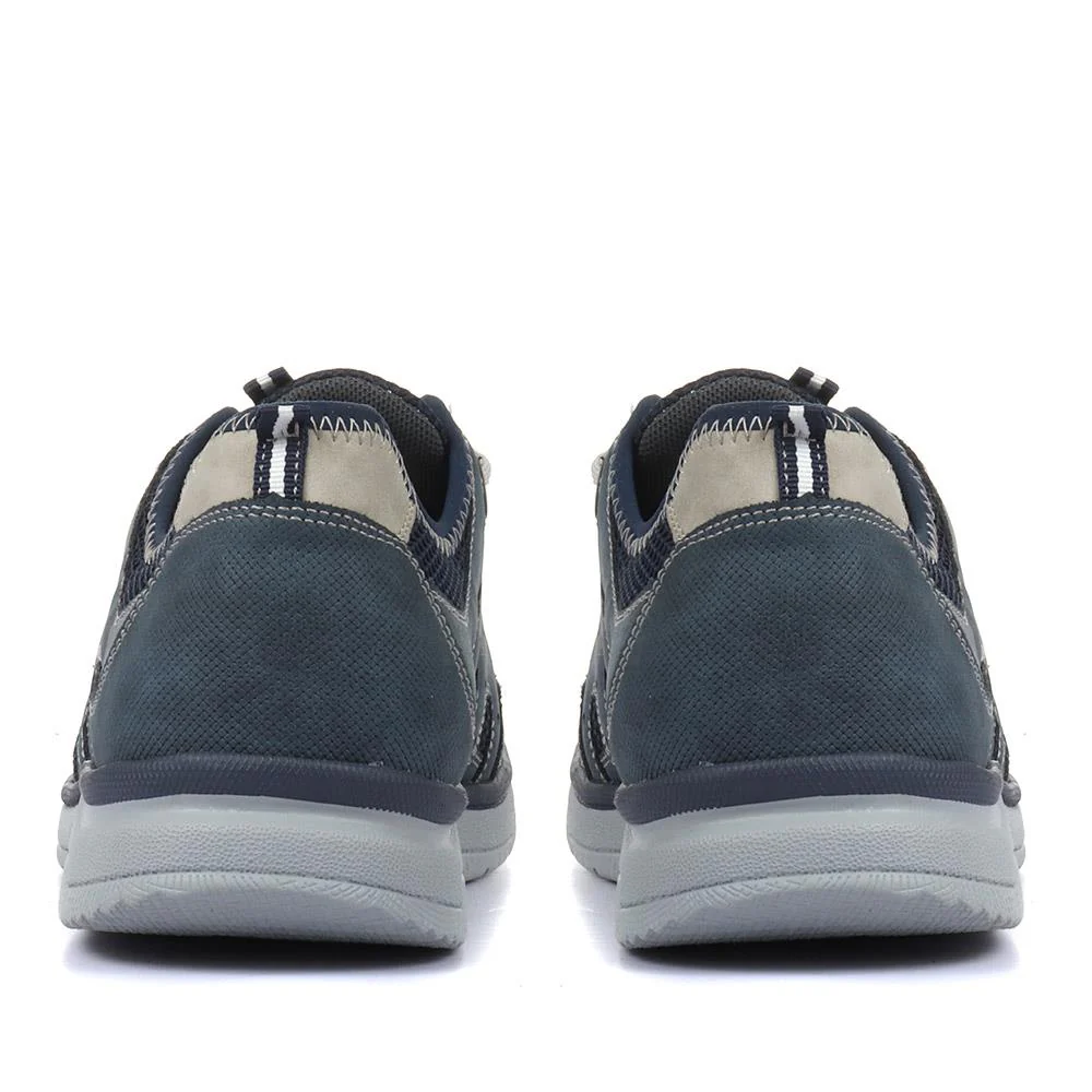 Lace -Up Trainers for Men - WBINS33017 / 319 502 - Navy - Image 3