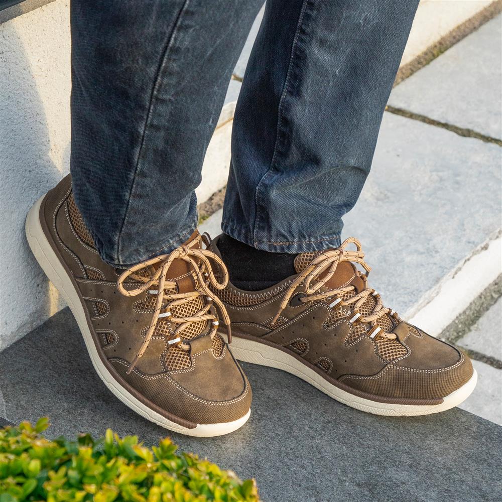 Lace -Up Trainers for Men - WBINS33017 / 319 502 - Taupe - Image 5