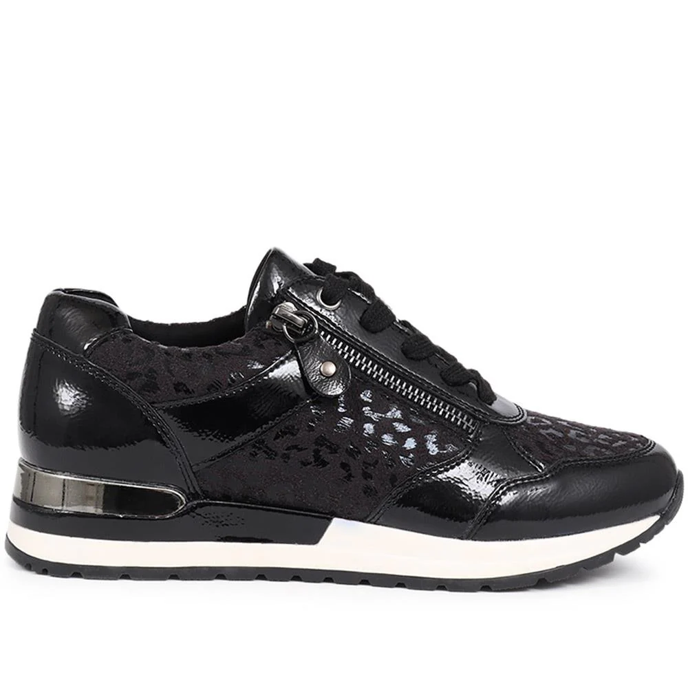 Lace-Up Trainers - WBINS40149 / 325 922 - Black Leopard - Image 2