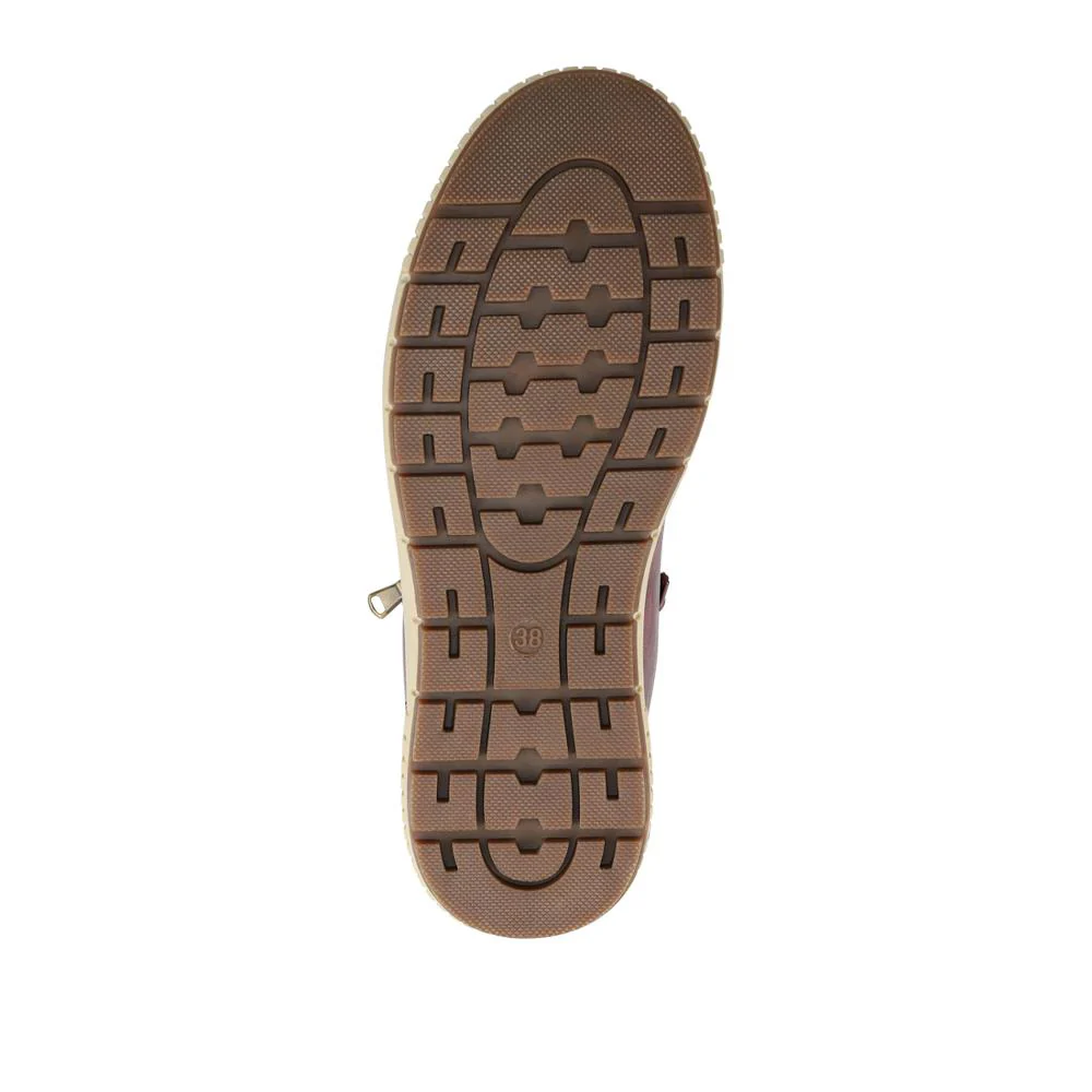 Lace Up Trainers with Side Zip - SIN42000 / 328 220 - Burgundy - Image 5