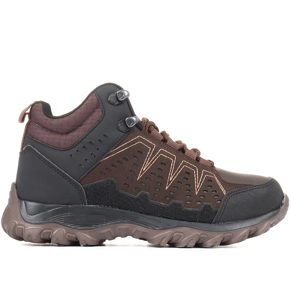 Lace Up Walking Boots - JUMP34027 / 321 825 - Dark Brown - Image 2