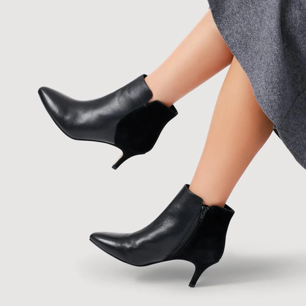 Laci Smart Leather Stiletto-Heel Boots - LACI / 327 888 - Black - Image 5