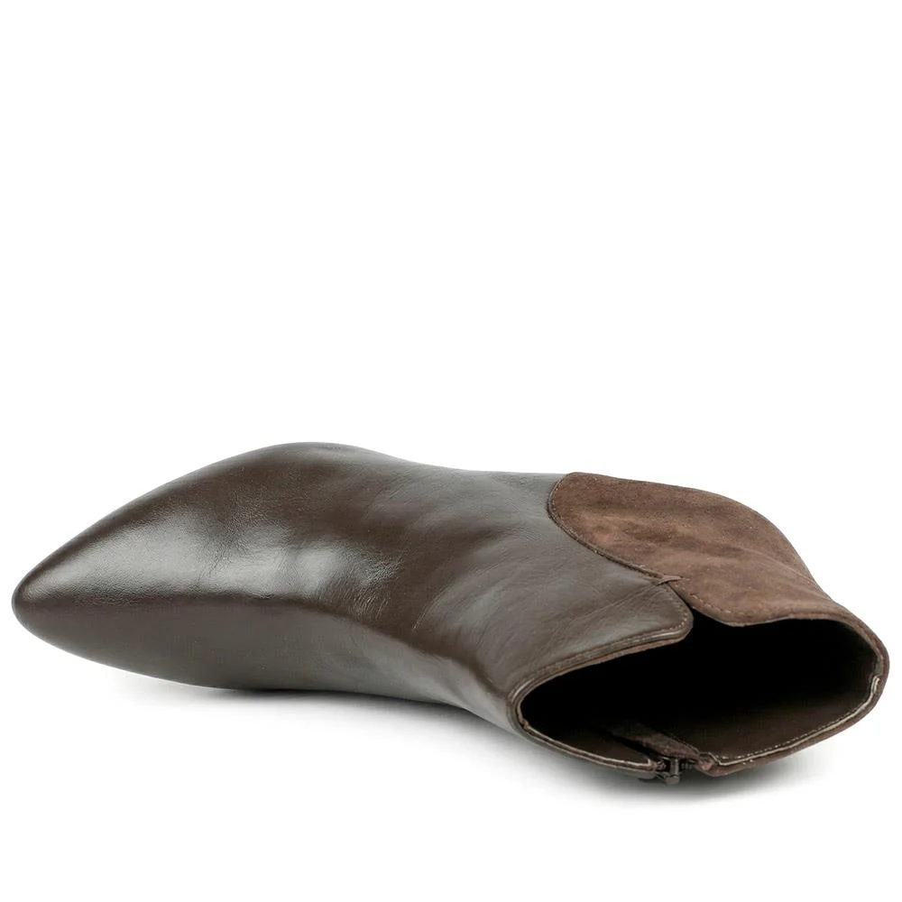 Laci Smart Leather Stiletto-Heel Boots - LACI / 327 888 - Brown - Image 4