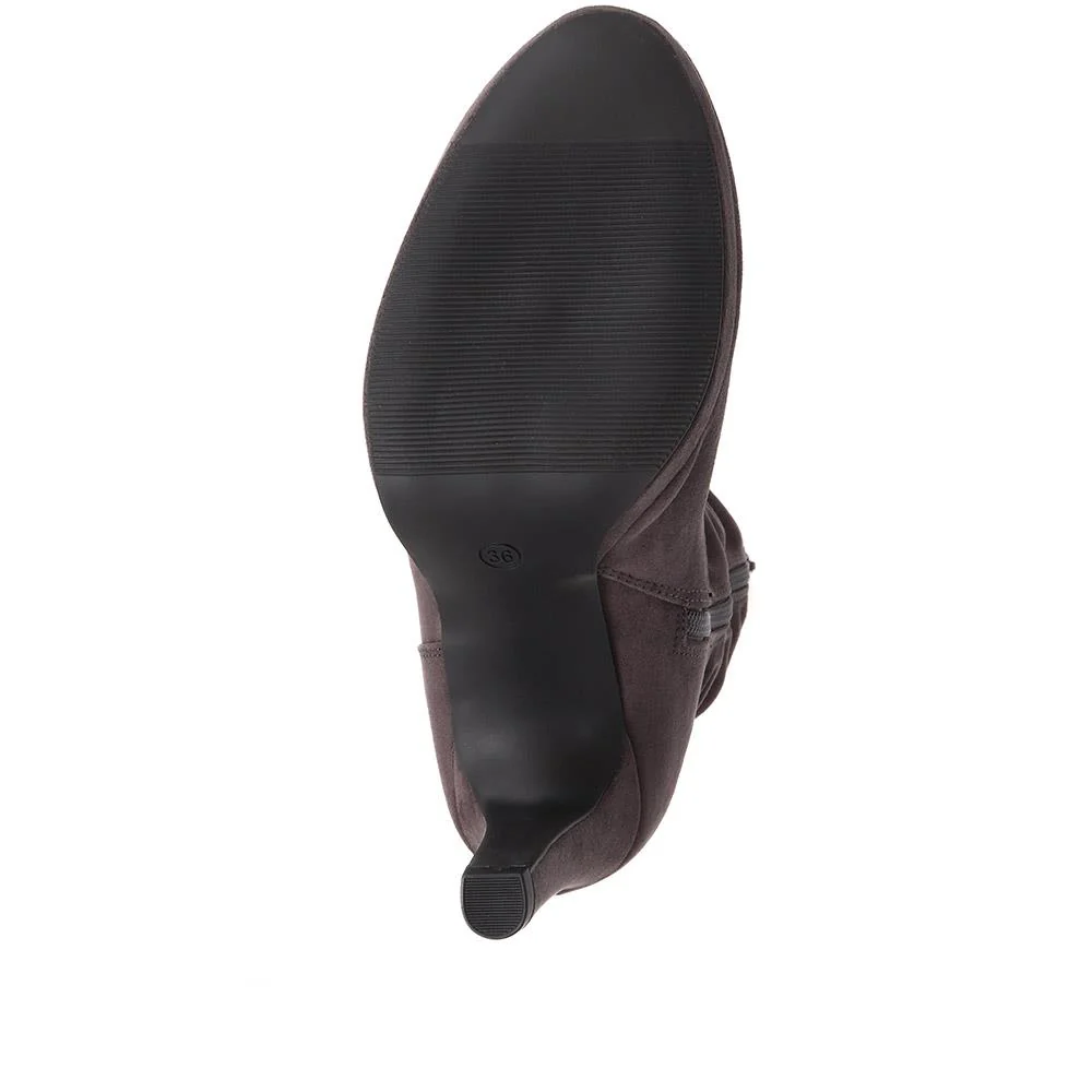 Ladies' Heeled Calf Boots - PLAN38009 / 324 101 - Grey - Image 4