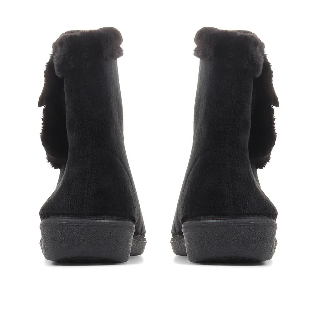 Ladies Slipper Boots - QINGD32001 / 319 133 - Black - Image 3