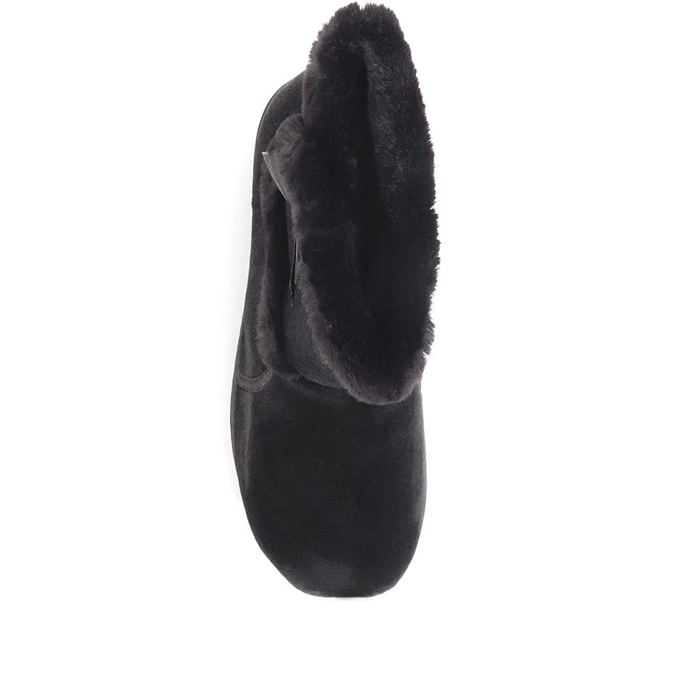 Ladies Slipper Boots - QINGD32001 / 319 133 - Black - Image 4