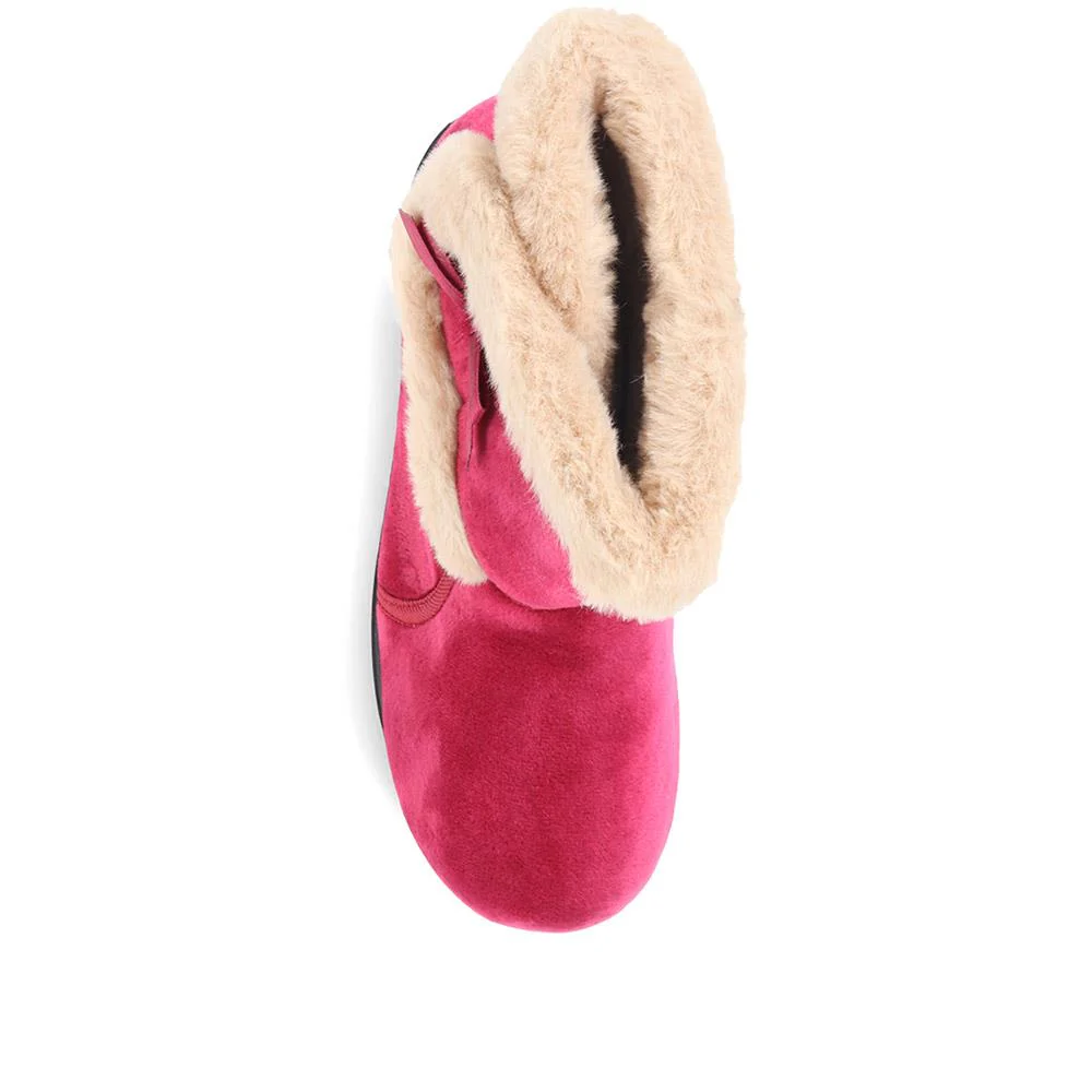 Ladies Slipper Boots - QINGD32001 / 319 133 - Burgundy - Image 4