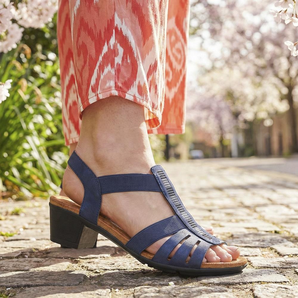Ladies' Smart Sandals - WOIL41014 / 326 870 - Navy - Image 2