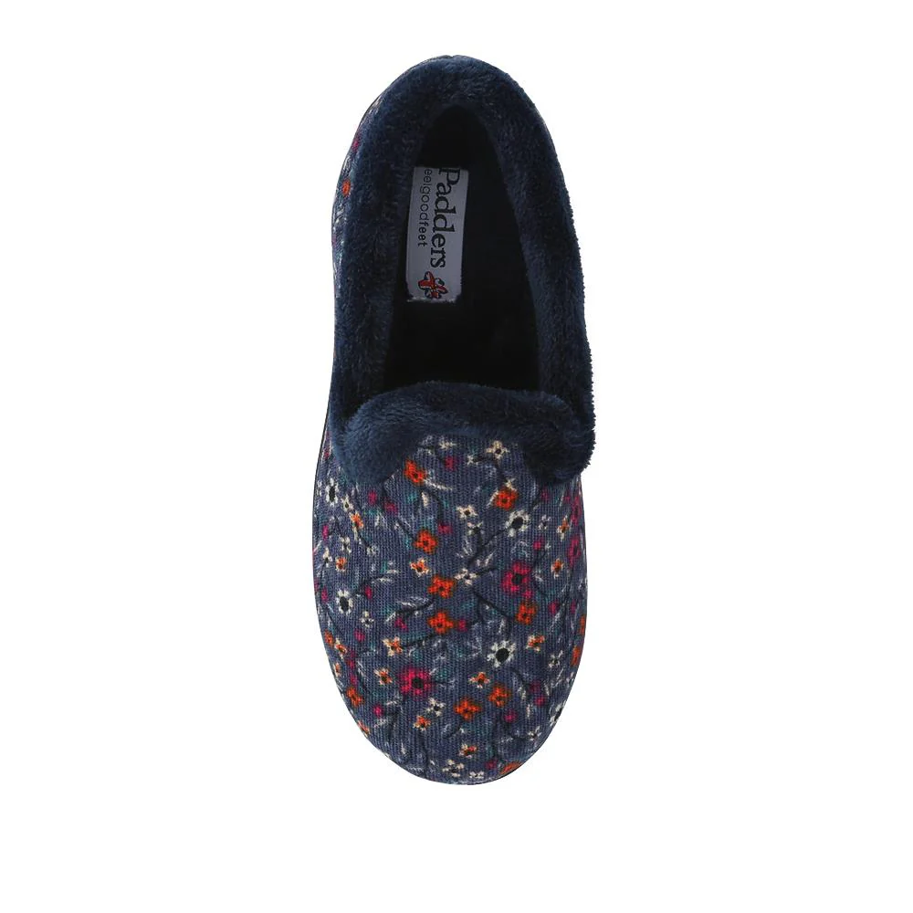 Ladies' Snug Full Slippers - PADQIN41003 / 327 436 - BLUE FLORAL - Image 4