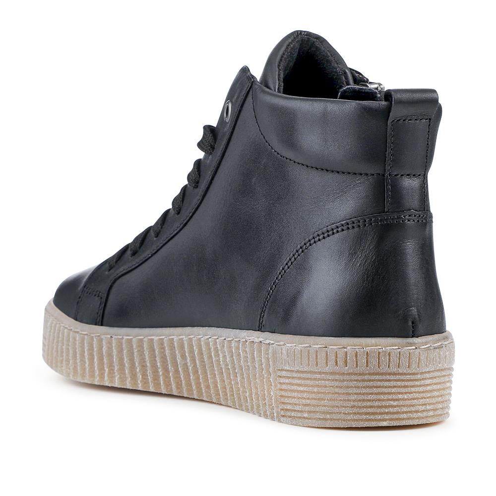 Lake Gabor Leather Zip & Lace Hi-Tops - GAB42525 / 328 175 - Black - Image 3