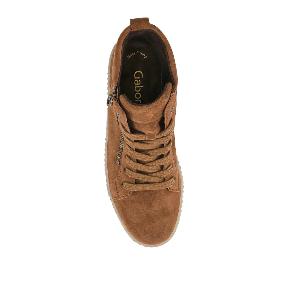 Lake Gabor Leather Zip & Lace Hi-Tops - GAB42525 / 328 175 - Tan Suede - Image 4