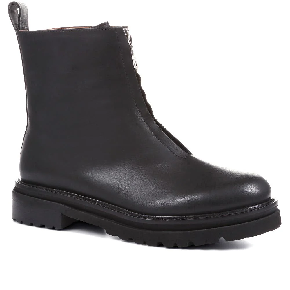 Lanie Zip Up Chunky Boots - LANIE / 322 352 - Black