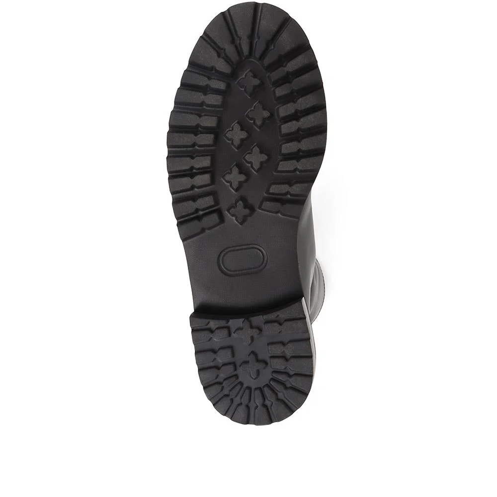 Lanie Zip Up Chunky Boots - LANIE / 322 352 - Black - Image 6