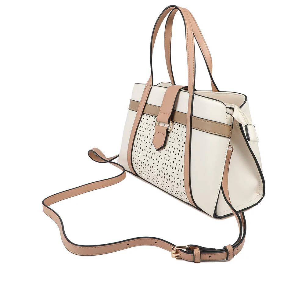 Laser Cut Detail Multiway Handbag - HETIA43004 / 329 235 - Beige Multi - Image 3