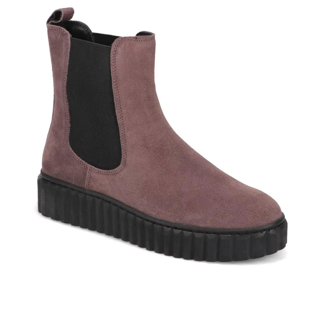 Laure Leather Chelsea Boots - LAURE / 326 178 - Grey Suede