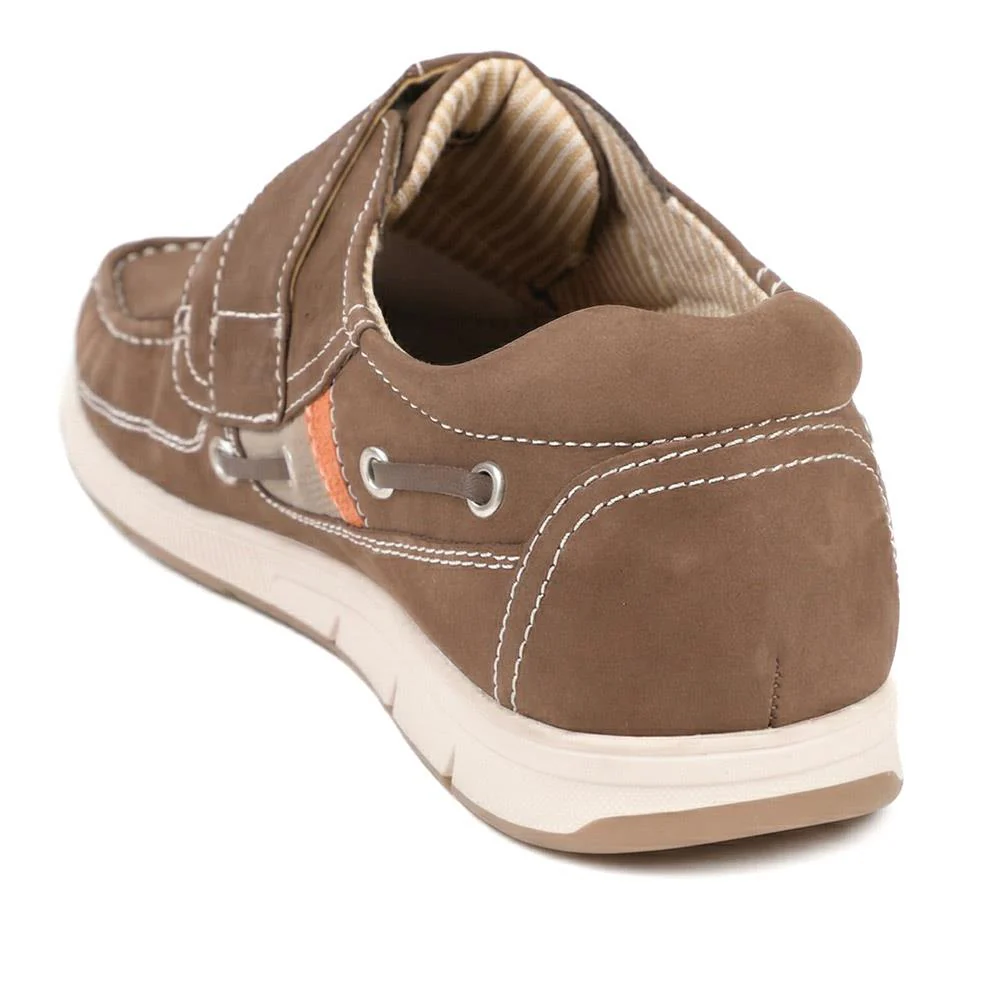 Leather Adjustable Fastening Shoes - SHAFI43003 / 329 452 - Brown - Image 3