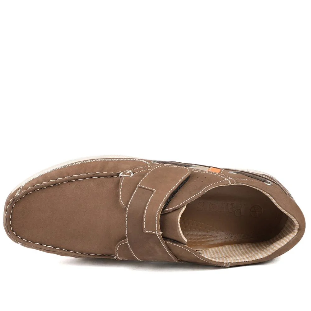 Leather Adjustable Fastening Shoes - SHAFI43003 / 329 452 - Brown - Image 4