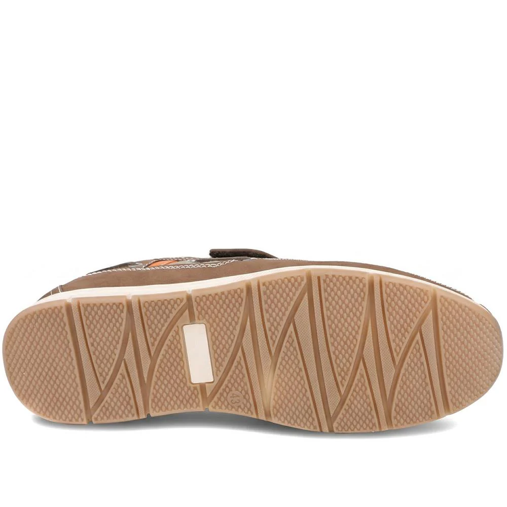 Leather Adjustable Fastening Shoes - SHAFI43003 / 329 452 - Brown - Image 5