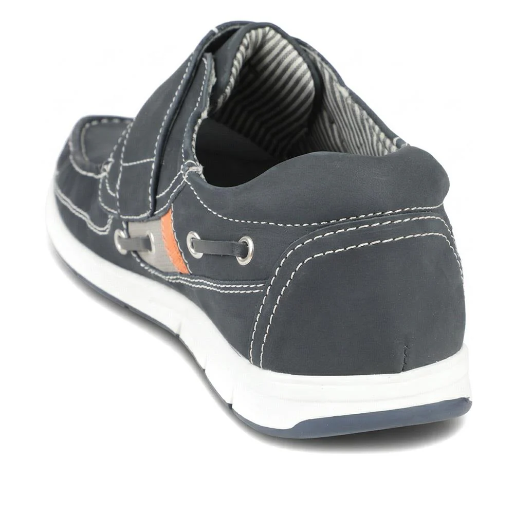 Leather Adjustable Fastening Shoes - SHAFI43003 / 329 452 - Navy - Image 3