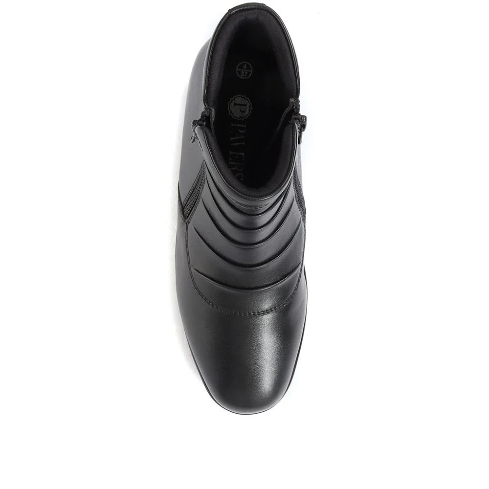 Leather Ankle Boot - KF34007 / 320 900 - Black - Image 4