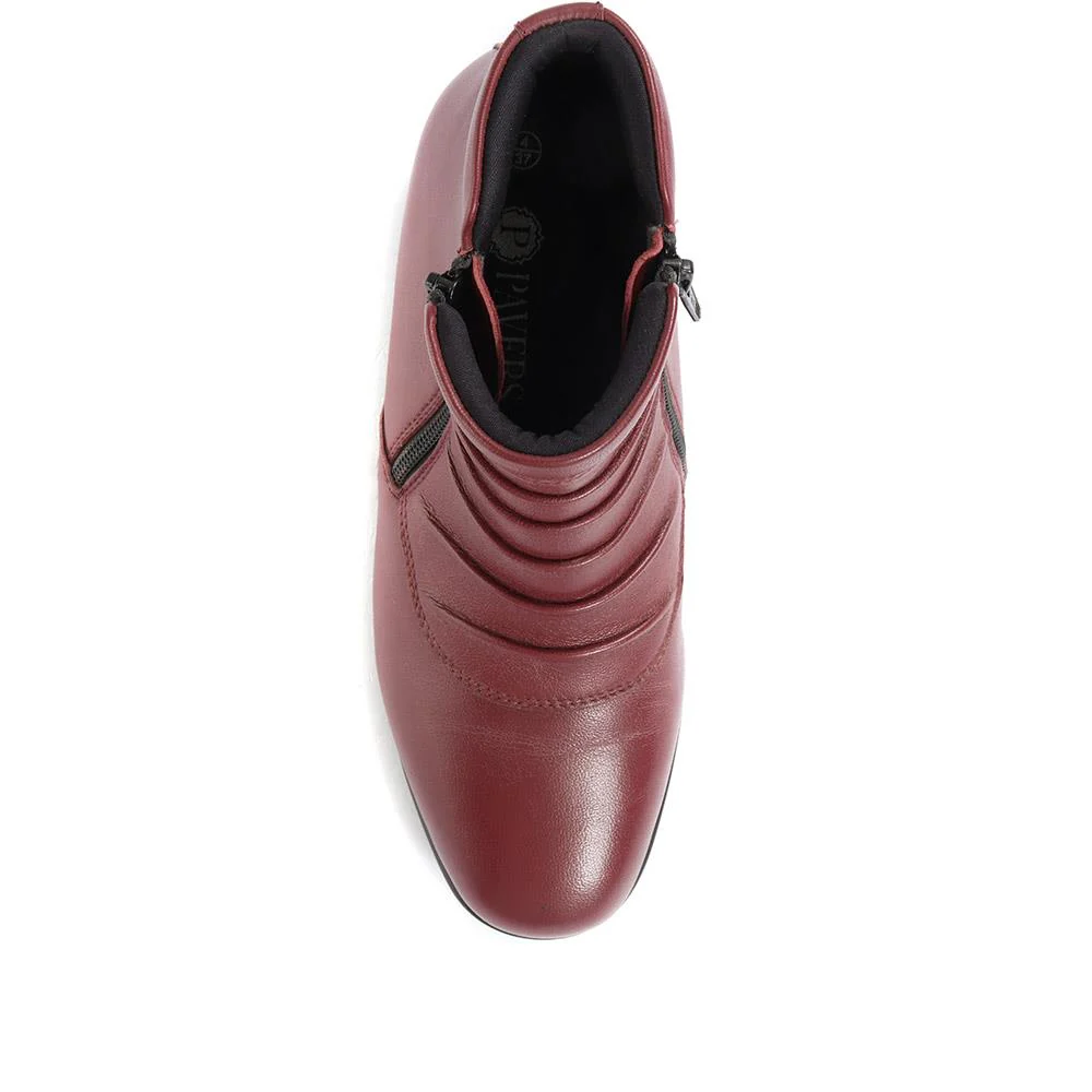 Leather Ankle Boot - KF34007 / 320 900 - Burgundy - Image 4
