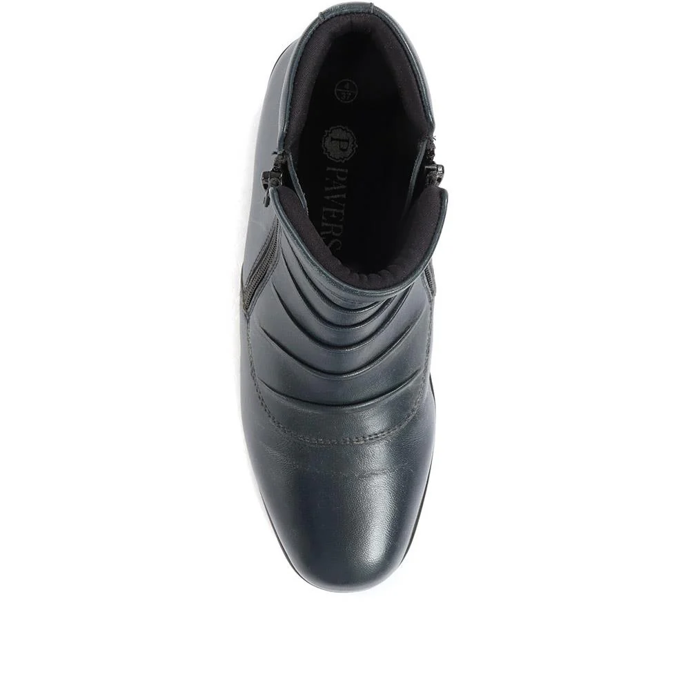 Leather Ankle Boot - KF34007 / 320 900 - Navy - Image 4
