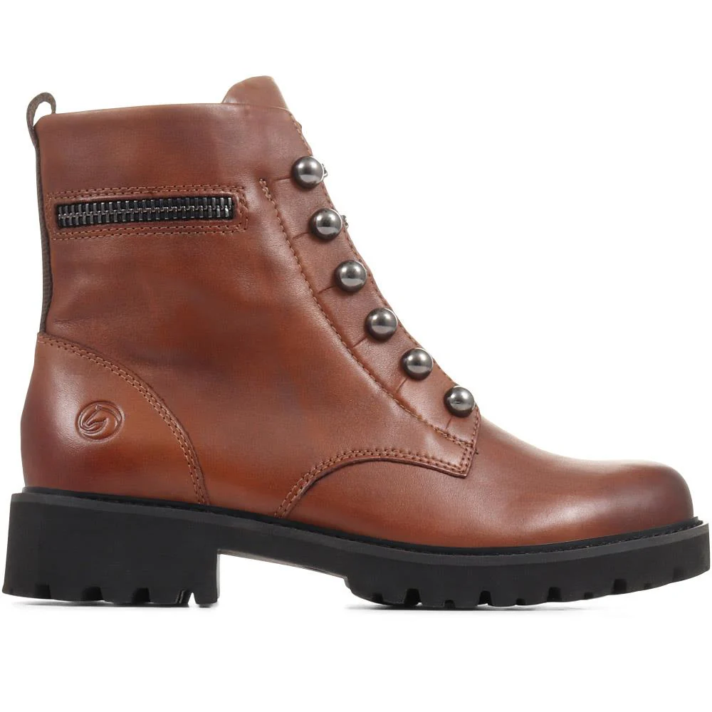 Leather Ankle Boots - DRS36514 / 322 977 - Tan - Image 2