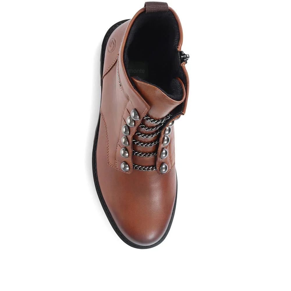 Leather Ankle Boots - DRS36514 / 322 977 - Tan - Image 4