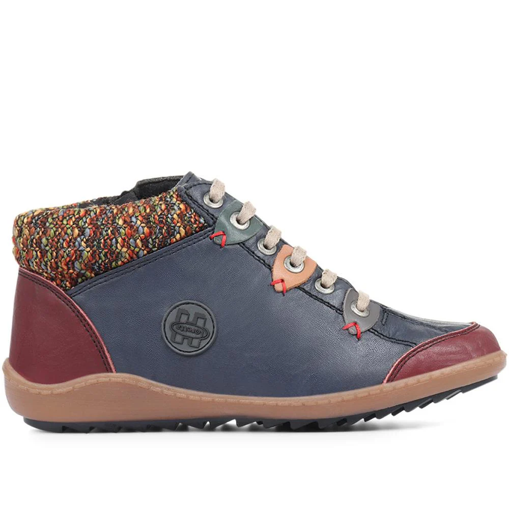 Leather Ankle Boots - HAK32013 / 319 262 - Navy - Image 2