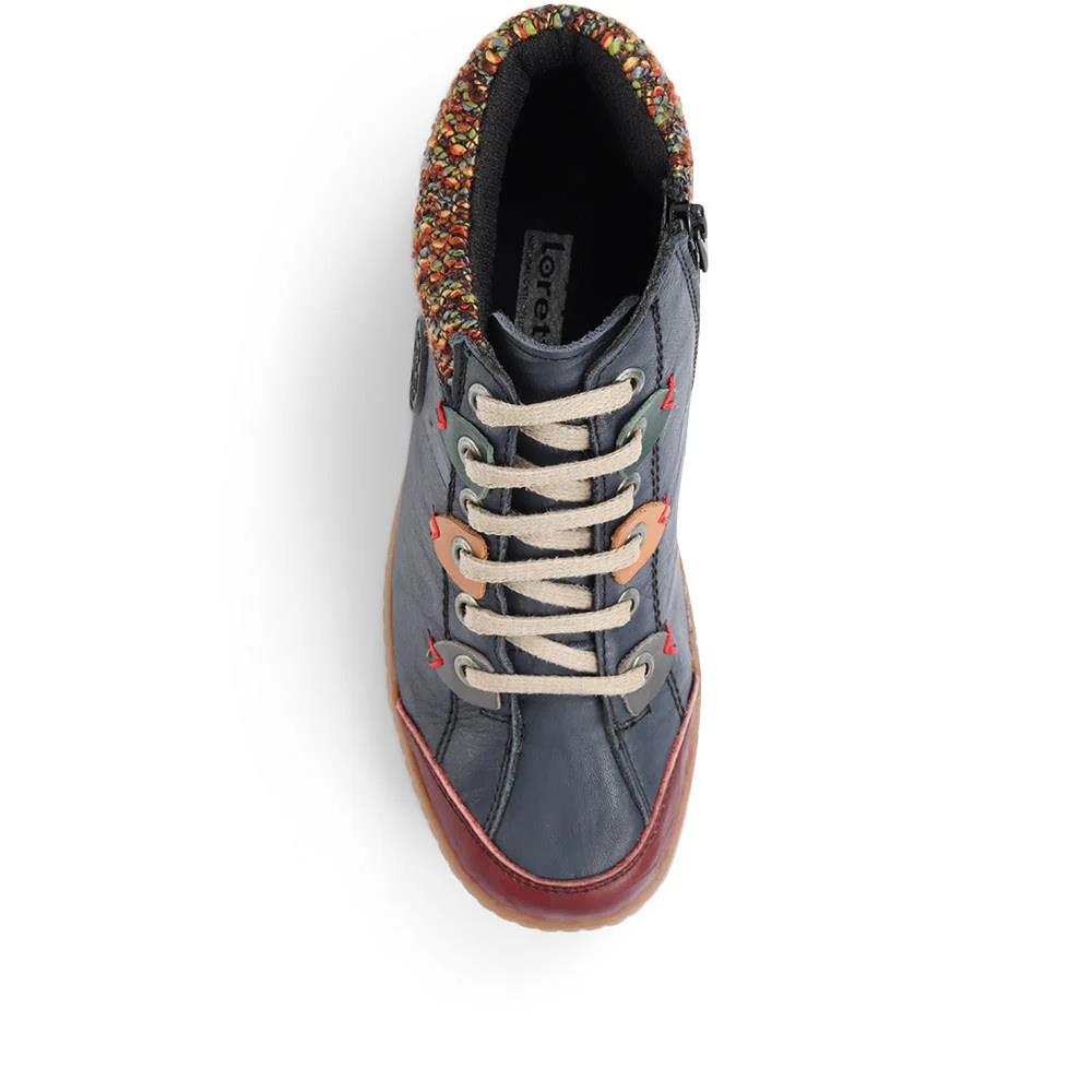 Leather Ankle Boots - HAK32013 / 319 262 - Navy - Image 6