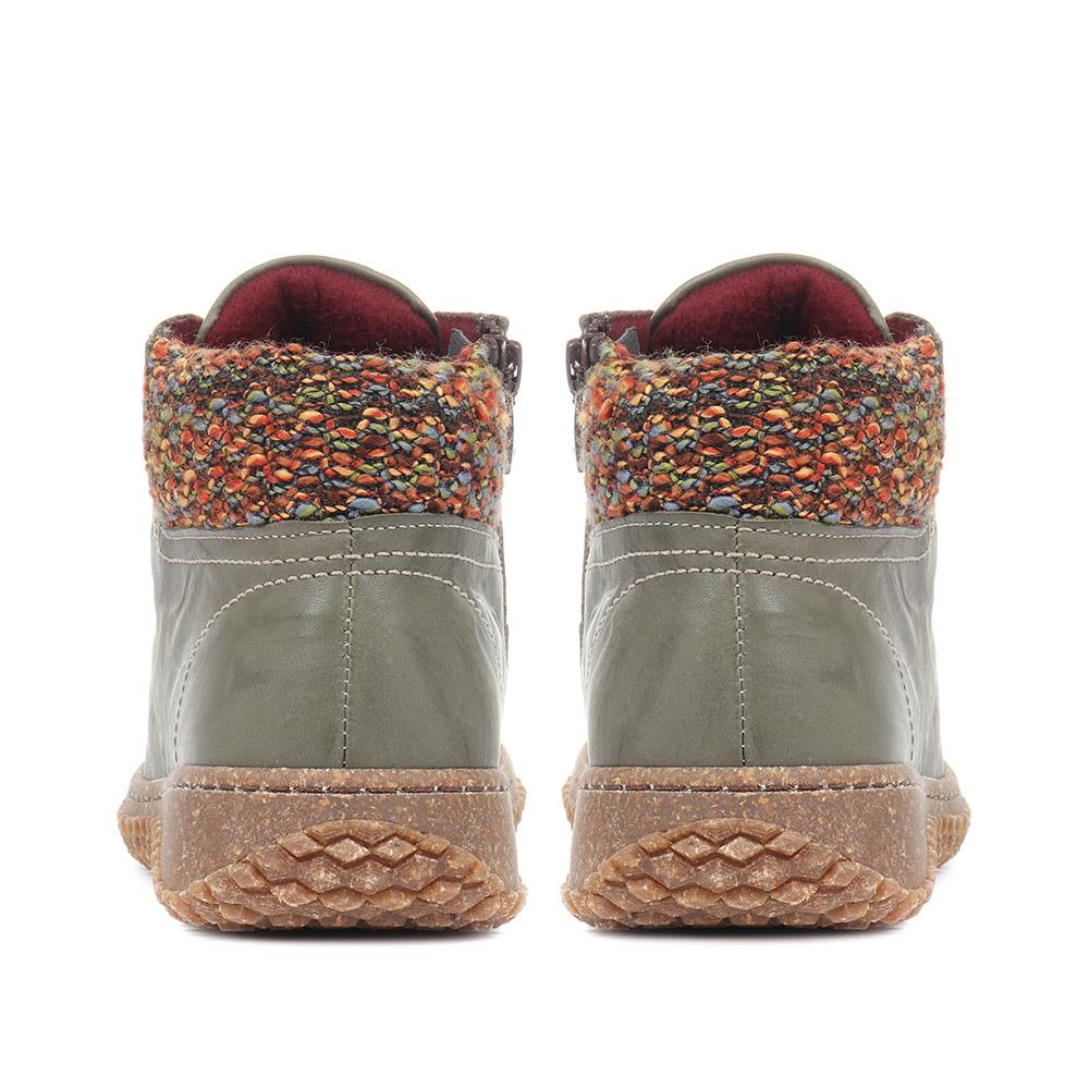 Leather Ankle Boots - HAK32015 / 319 263 - Olive - Image 3