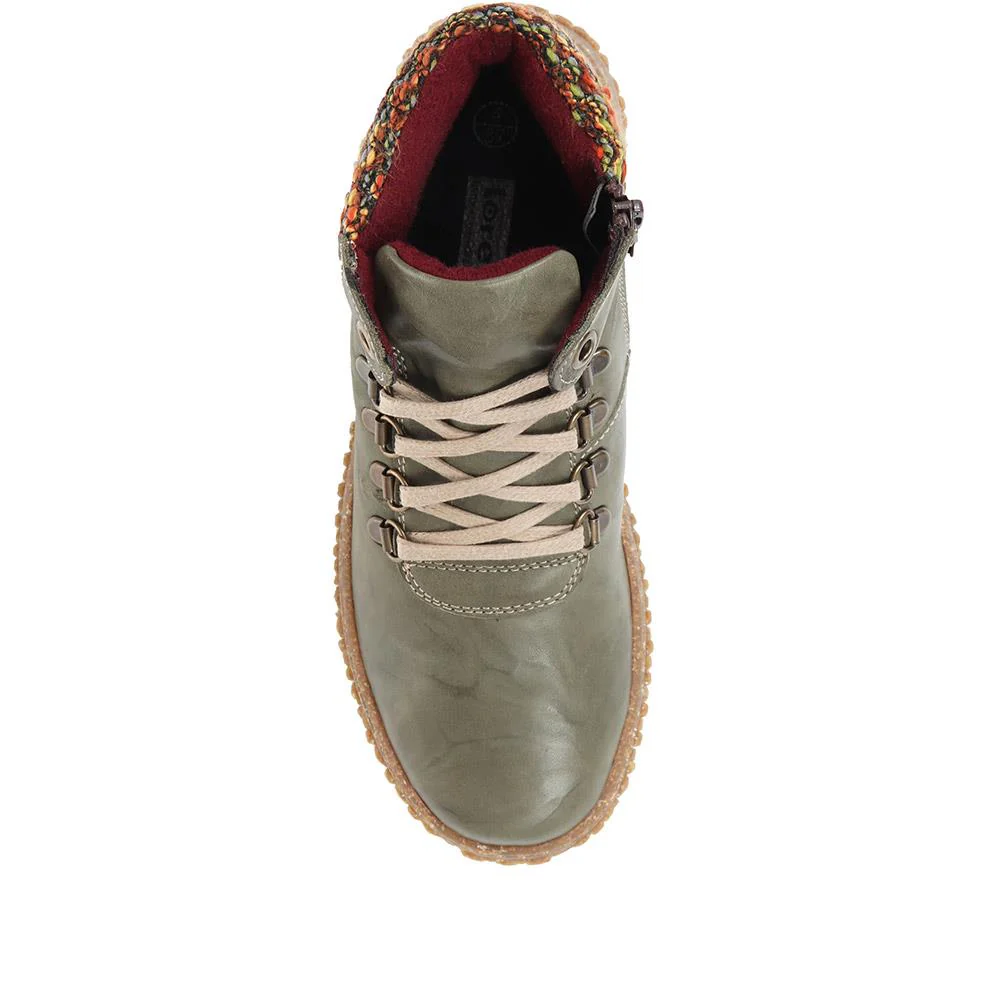 Leather Ankle Boots - HAK32015 / 319 263 - Olive - Image 5