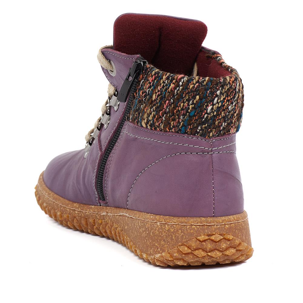 Leather Ankle Boots - HAK32015 / 319 263 - Purple - Image 3