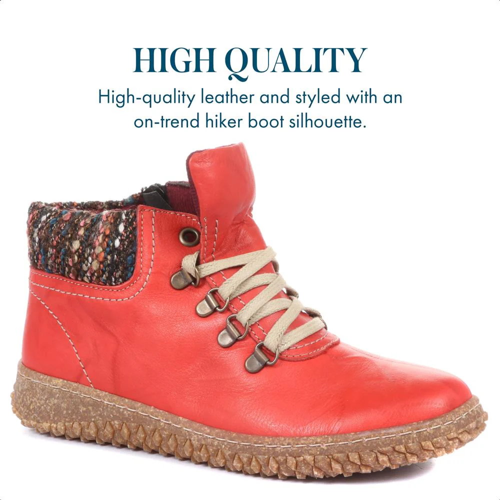 Leather Ankle Boots - HAK32015 / 319 263 - Red - Image 3