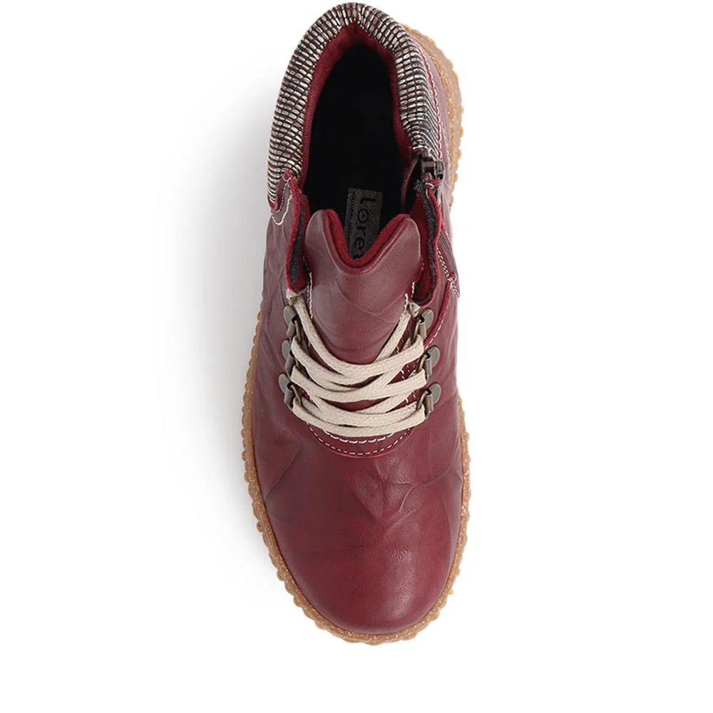 Leather Ankle Boots - HAK32015 / 319 263 - Wine - Image 5