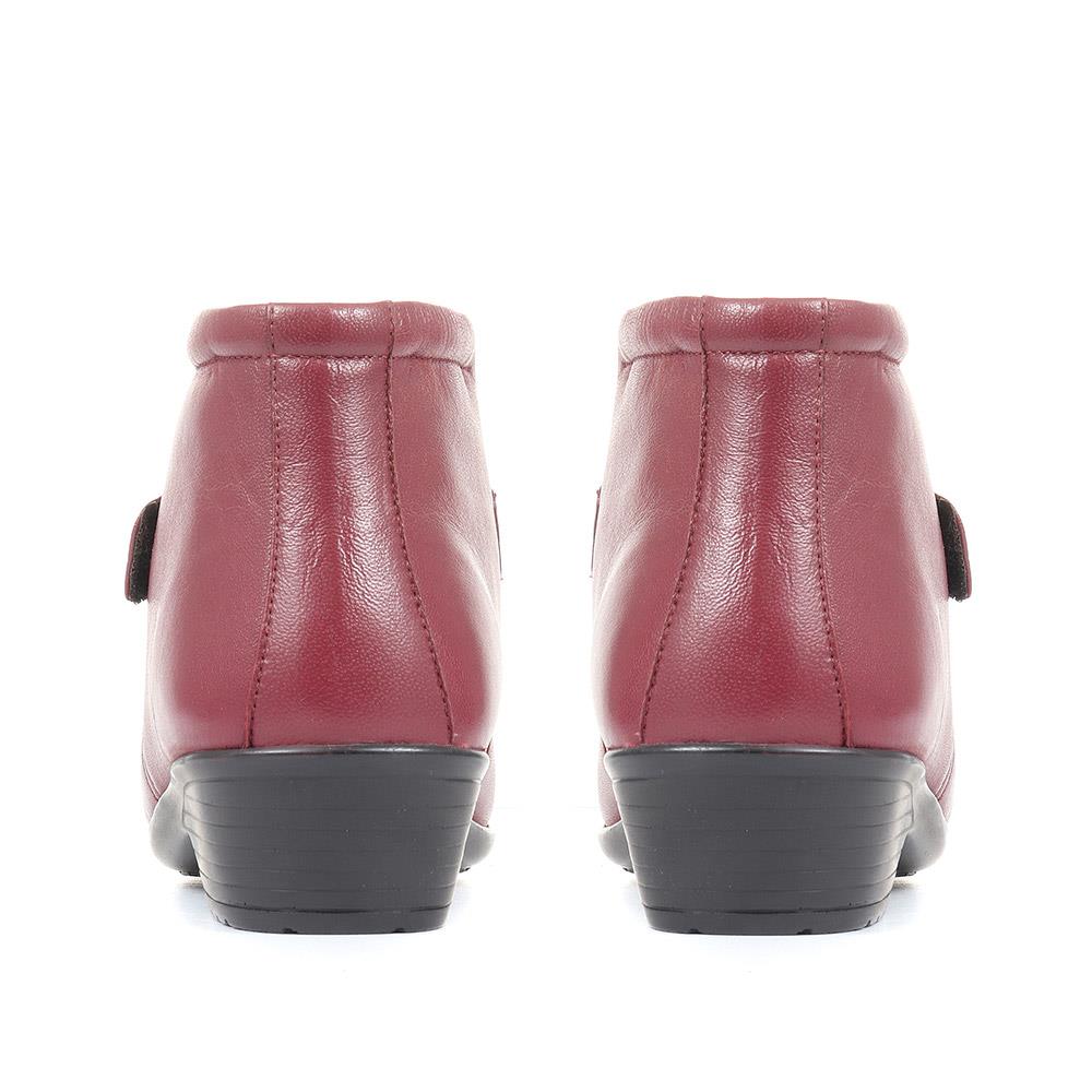 Leather Ankle Boots - KF28026 / 313 332 - Burgundy - Image 3