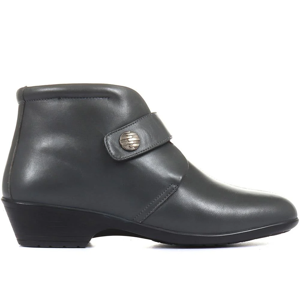 Leather Ankle Boots - KF28026 / 313 332 - Grey - Image 2