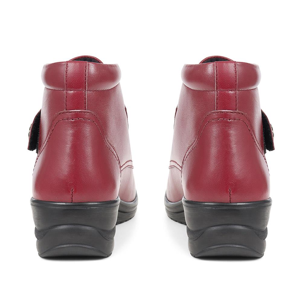 Leather Ankle Boots - KF38016 / 324 489 - Burgundy - Image 3