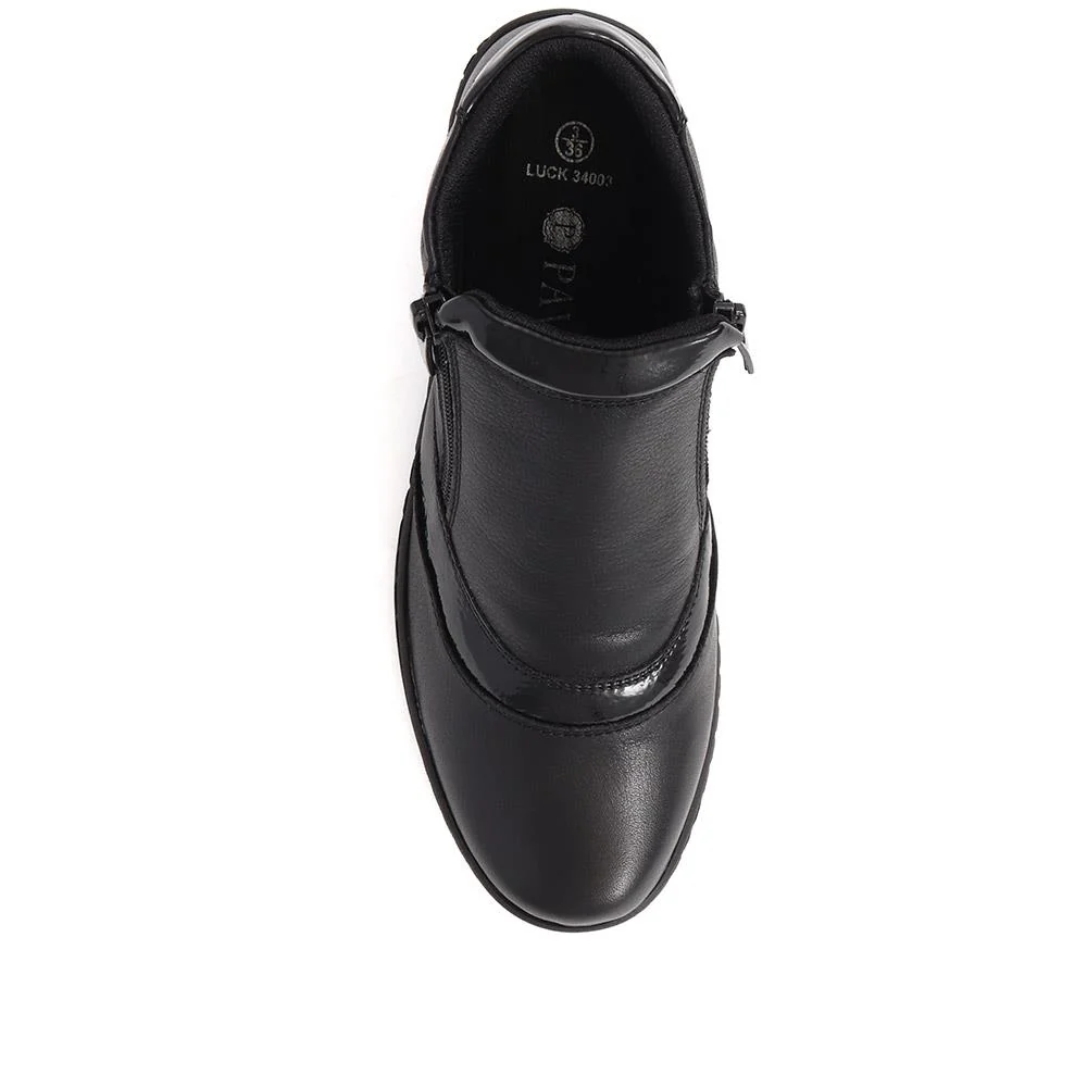 Leather Ankle Boots - LUCK34003 / 321 843 - Black-Black Patent - Image 5