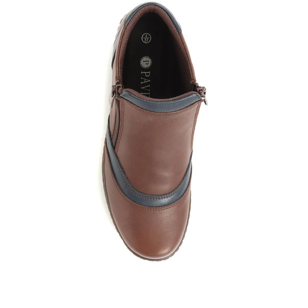 Leather Ankle Boots - LUCK34003 / 321 843 - BROWN-NAVY - Image 4