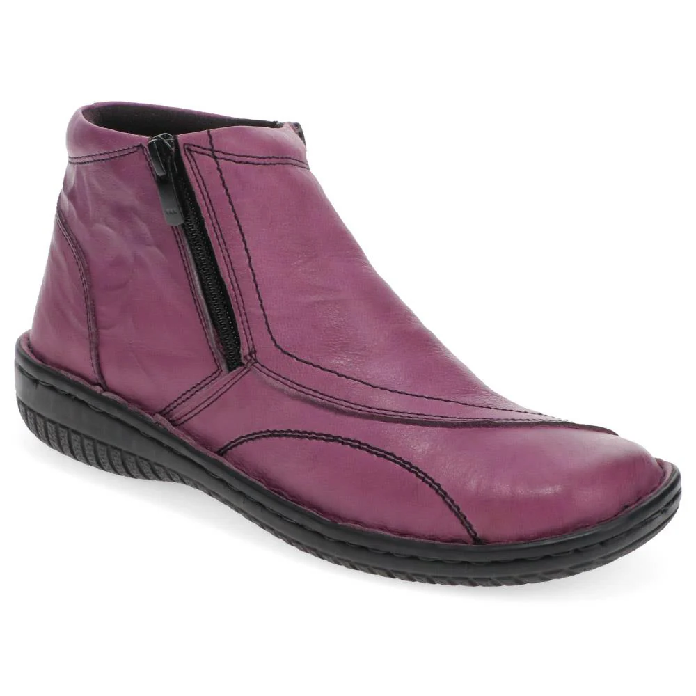 Leather Ankle Boots - LUCK34005 / 321 855 - Purple