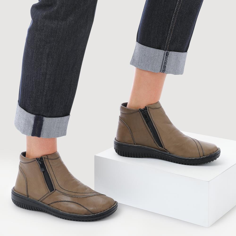 Leather Ankle Boots - LUCK34005 / 321 855 - Olive - Image 4