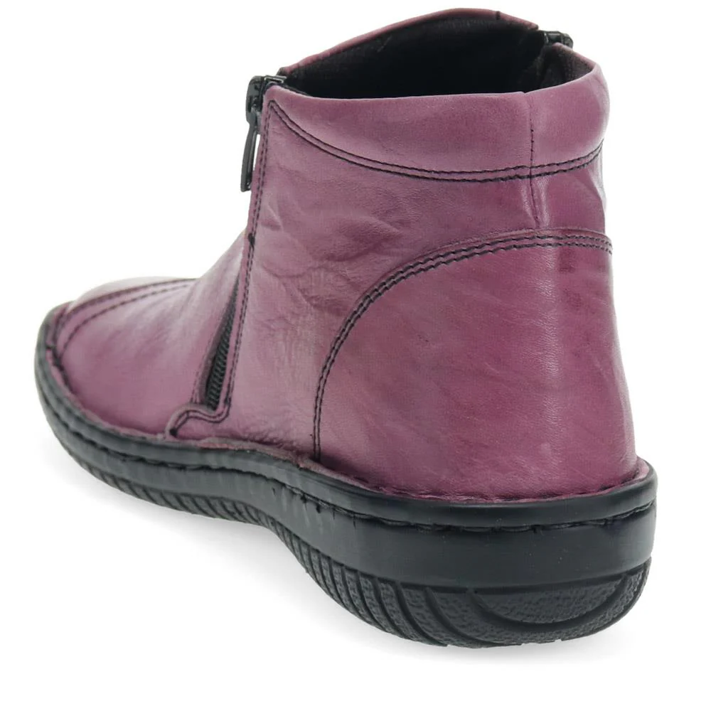 Leather Ankle Boots - LUCK34005 / 321 855 - Purple - Image 3