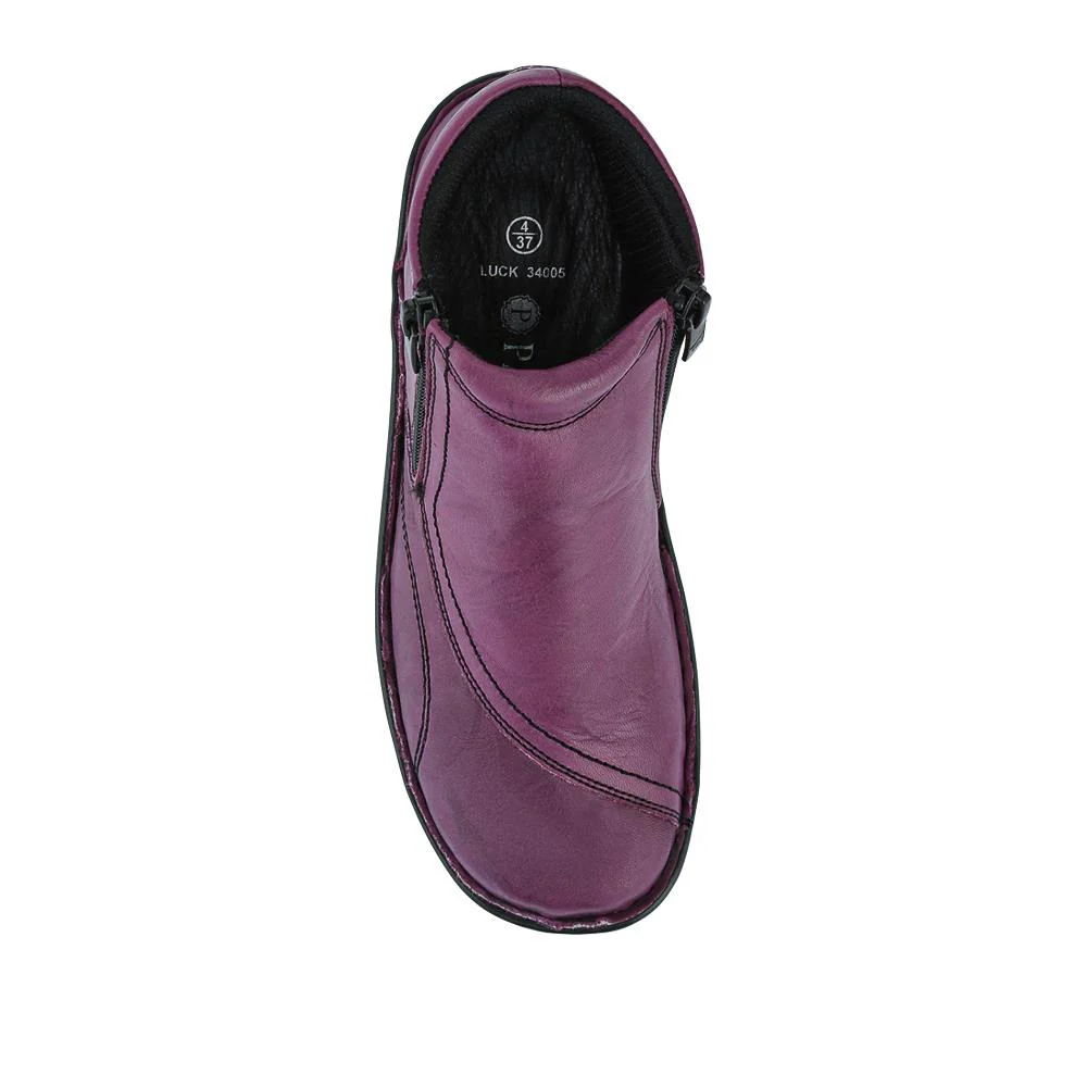 Leather Ankle Boots - LUCK34005 / 321 855 - Purple - Image 4