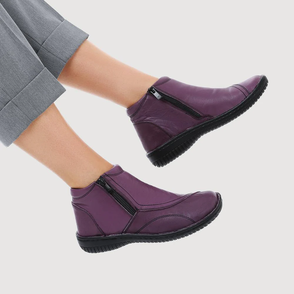 Leather Ankle Boots - LUCK34005 / 321 855 - Purple - Image 5