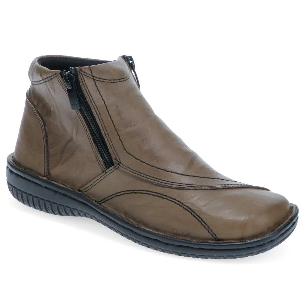 Leather Ankle Boots - LUCK34005 / 321 855 - Olive